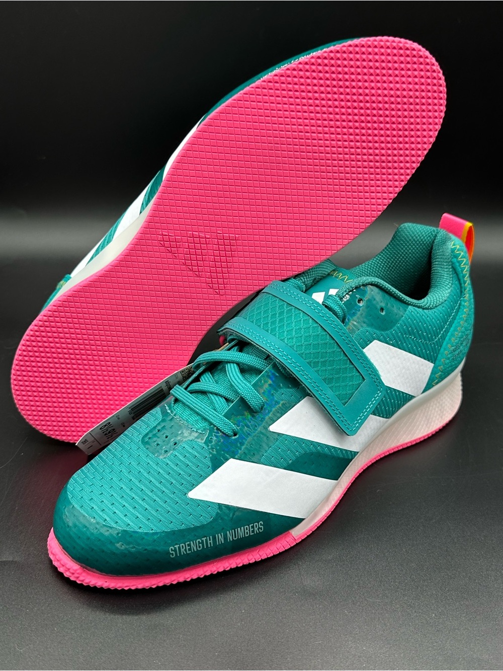 Adidas Adipower Weightlifting 3 Shoes Men's Size 8.5 Teal White Pink JP9871 New